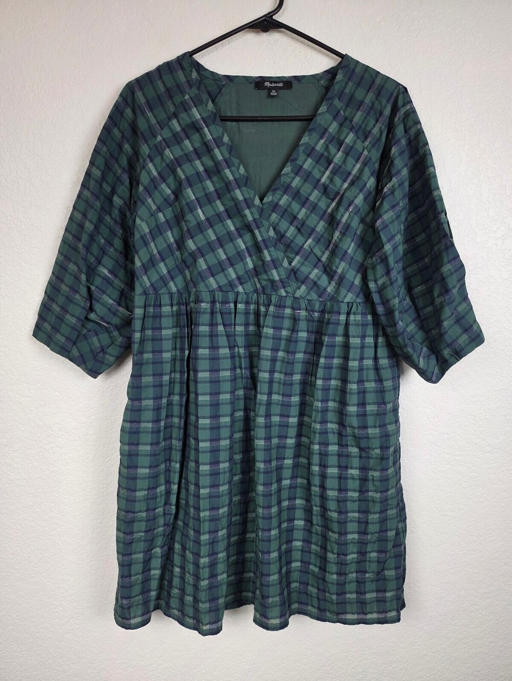 Madewell Green Plaid Dress XS